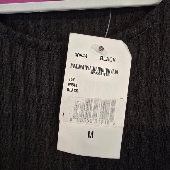 NEW NWT Women's The Vanity Room Black Ribbed Knit Wrap Dress | Size Medium - Picture 8 of 10